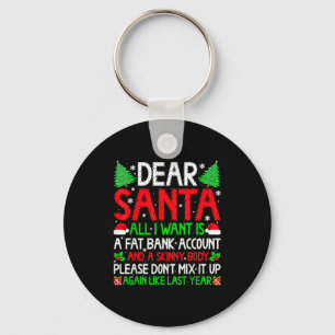 Chaveiro Natal Querido Papai Noel Eu Quero Corpo Magro &amp
