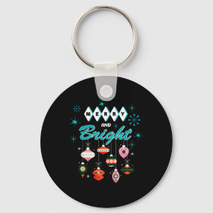 Chaveiro Natal Retro Alegre e Brilhante Moderno de Meados d