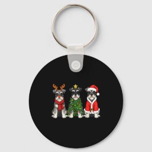 Chaveiro Natal Retro Miniatura Schnauzer Papai Noel Rena