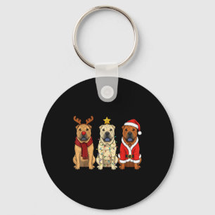 Chaveiro Natal Retro Shar Pei Papai Noel Rena Dog Lover