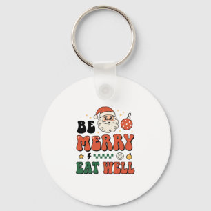 Chaveiro Natal Seja Alegre Coma Bem Design de Papai Noel