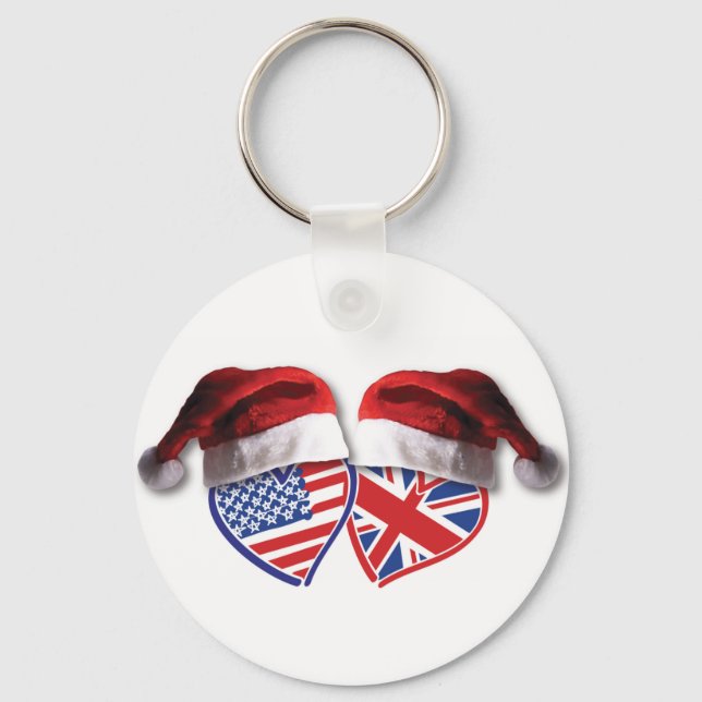 Chaveiro Natal UK EUA Patriotic Heats (Frente)