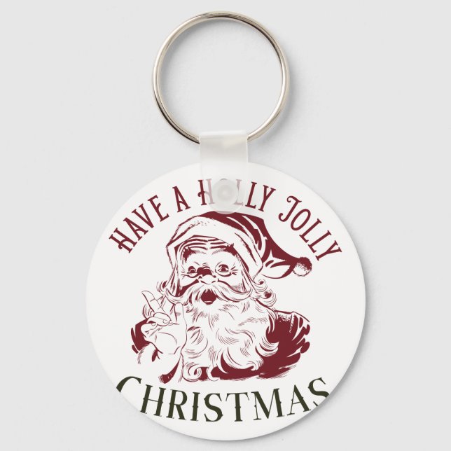 Chaveiro Natal Vintage Alegre (Frente)