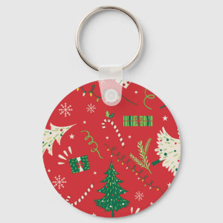 Chaveiro Natal vintage: design ornamental.