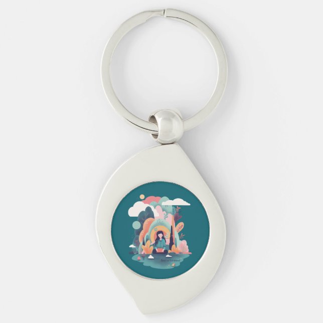 Chaveiro Nature Calm Aesthetic Art Keychain (Frente)
