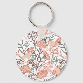 Chaveiro Nature Inspirou Floral: Padrão De Flor De Cravos