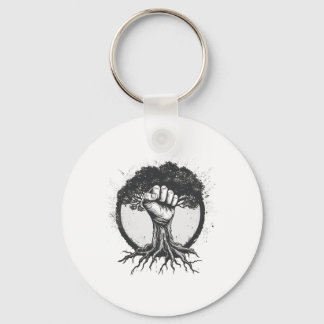 Chaveiro Nature Lover Ambiental Fist Tree Roots Eart