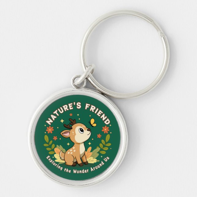 Chaveiro Nature's Friend Cute Fawn Woodland Animal (Frente)