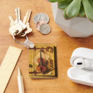 Chaveiro Natureza-morta com violino e partitura de William 