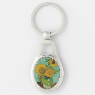 Chaveiro Natureza Morta - Vaso com Três Girassóis. Van Gogh