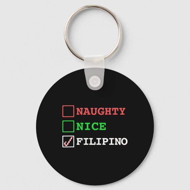 Chaveiro Naughn Nice Filipino Funny Christmas Filipinas (Frente)
