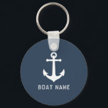 Chaveiro Náutica de Ancoragem de Vintagem Náutica ou Cinza<br><div class="desc">Ancoragem de Vintagem Náutica Adicionar Nome,  Nome do Barco ou Chaveiro de Texto Personalizado.</div>