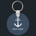 Chaveiro Náutica de Ancoragem de Vintagem Náutica ou Cinza<br><div class="desc">Ancoragem de Vintagem Náutica Adicionar Nome,  Nome do Barco ou Chaveiro de Texto Personalizado.</div>