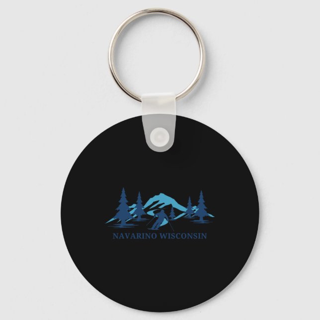 Chaveiro Navarino Wisconsin Ski Resort Skiier (Frente)