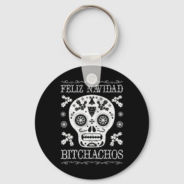 Chaveiro Navidad Bitchachos Engraçado Casca Natal Presente (Frente)