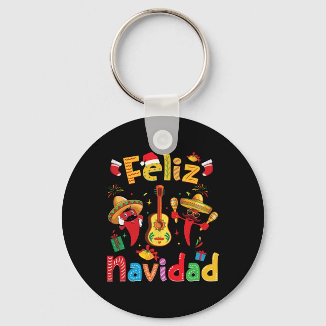 Chaveiro Navidad Mexicana Fiesta Hot Pepper Guitar Parte Xm (Frente)
