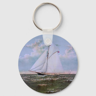 Chaveiro Navio de Vela Antigo Iate de Sloope Oceano