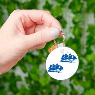 Chaveiro Navio de Velas Antigo Clipper Náutico Oceano