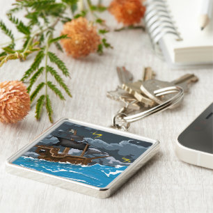 Chaveiro Navio Pirata na Tempestade