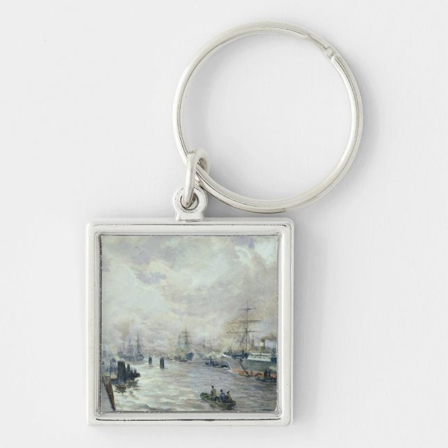 Chaveiro Navios de navigação no porto de Hamburgo, 1889 (Frente)