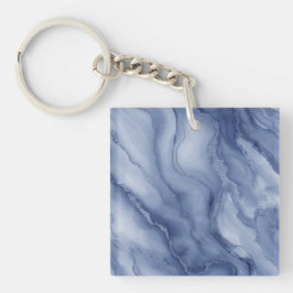 Chaveiro Navy- Blue Organic Marble-Like Texture