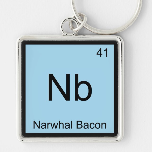 Chaveiro Nb - Camisa Símbolo Elemento Químico Bacon de Narv (Frente)