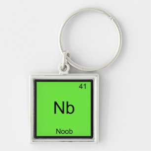 Chaveiro Nb - Símbolo de Elemento de Química Noob Novato 
