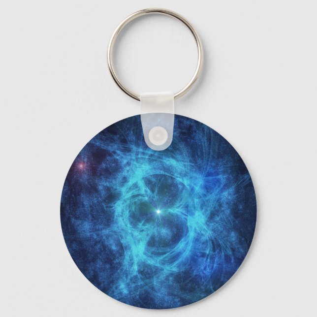 Chaveiro Nebulosa abstrato Azul (Frente)