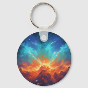 Chaveiro Nebulosa Cósmica Arte Espacial de Galáxia Abstrata