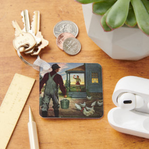 Chaveiro Negócios Antigos, Fazenda com Fazendeiro e Galinha