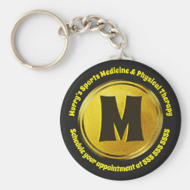 Chaveiro Negócios de Monograma Dourado Preto Elegante Profi