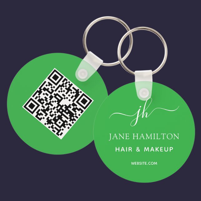 Chaveiro Negócios Promocionais com QR Code Verde (Criador carregado)