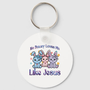 Chaveiro Nenhum coelho me ama como Jesus Páscoa Meninas Lin