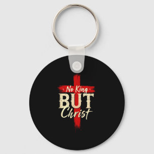 Chaveiro Nenhum Rei Além de Cristo Cruz Negrita Fé Baseada 