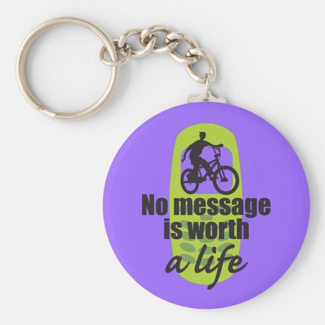 Chaveiro Nenhuma mensagem vale uma vida (Frente)