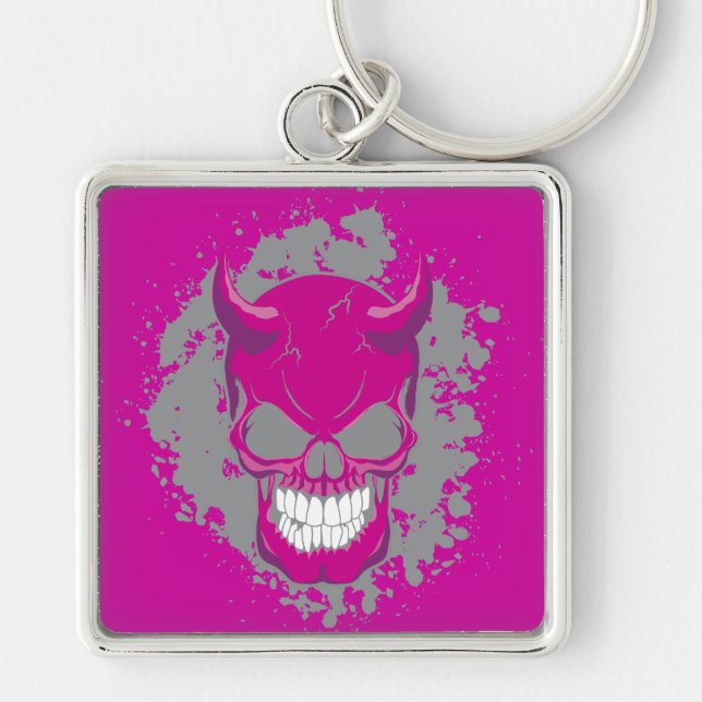 Chaveiro Neon Demon Skull (Frente)