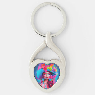 Chaveiro Neon Fantasy Floral Retrato