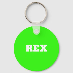 Chaveiro Neon Green e White Modern Name Pet