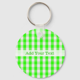 Chaveiro Neon Green Gingham Patterno de Shirley Taylor