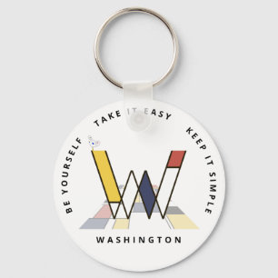 Chaveiro Neoplasticismo Impressionante Monograma de Arte. L