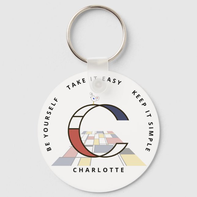 Chaveiro Neoplasticismo Impressionante Monograma de Arte. L (Frente)