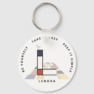 Chaveiro Neoplasticismo Impressionante Monograma de Arte. L