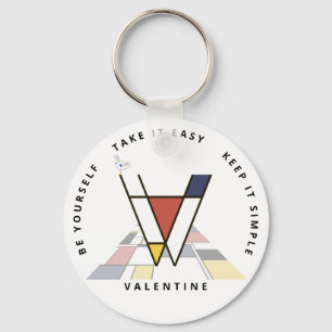 Chaveiro Neoplasticismo Impressionante Monograma de Arte. L