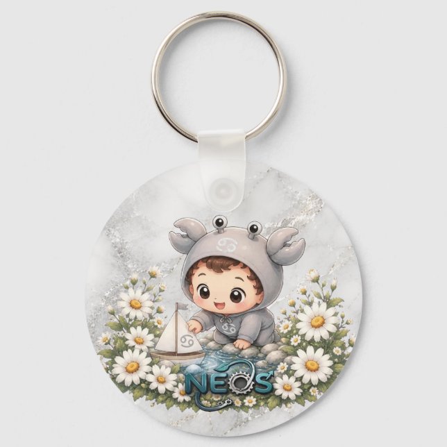 Chaveiro Neos Kawaii Zodíaco Câncer (Frente)