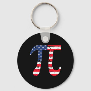 Chaveiro Nerd Patriótico de Matemática do Pi Day American F