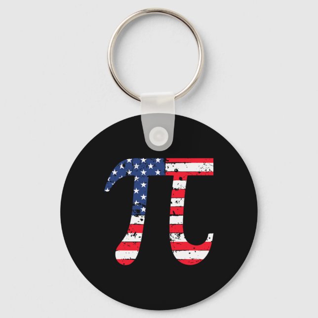 Chaveiro Nerd Patriótico de Matemática do Pi Day American F (Frente)