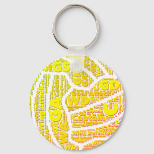 Chaveiro Netball do amarelo do design da bola