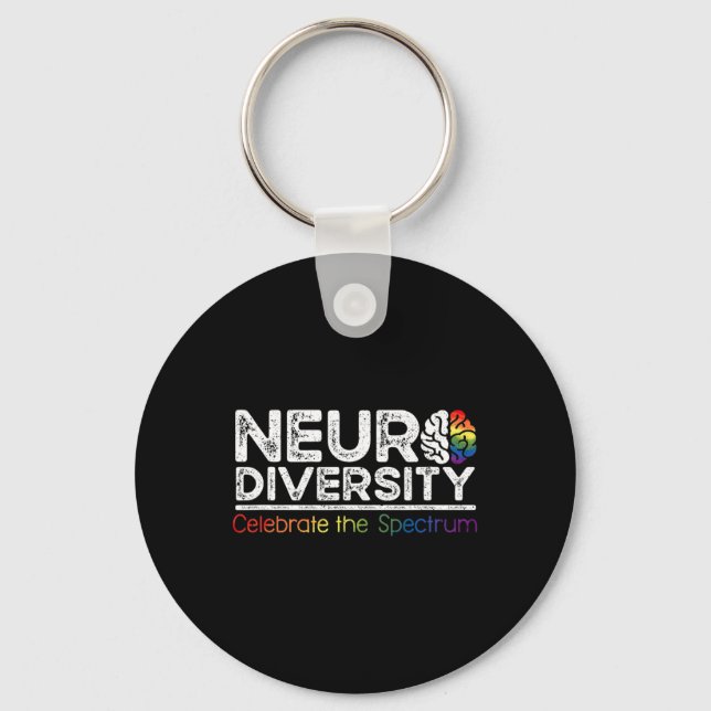 Chaveiro Neurodiversidade Celebra Saúde Mental Adhd Autismo (Frente)