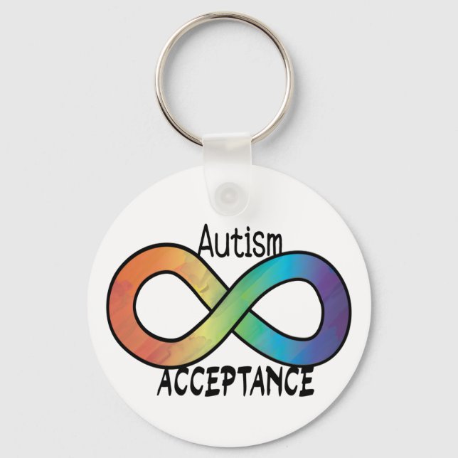 Chaveiro Neurodiversity Autismo Aceitação do Arco-Íris (Frente)