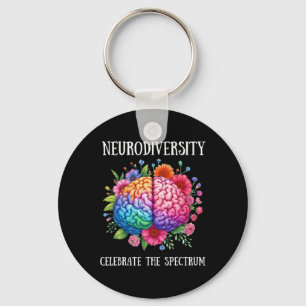 Chaveiro Neurodiversity Cérebro Adhd Sensibilização e Autis